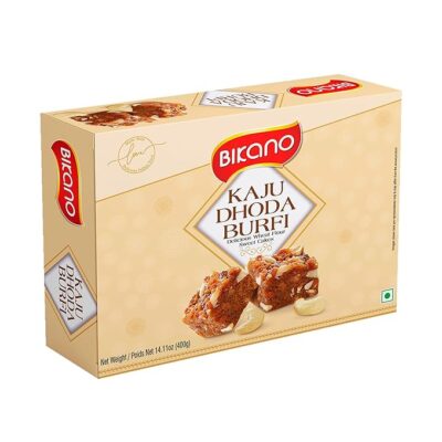 Bikano Kaju Dhoda Burfi | Rich Cashew Delight Infused with Coconut & Cardamom | Traditional Indian Sweet | 1kg