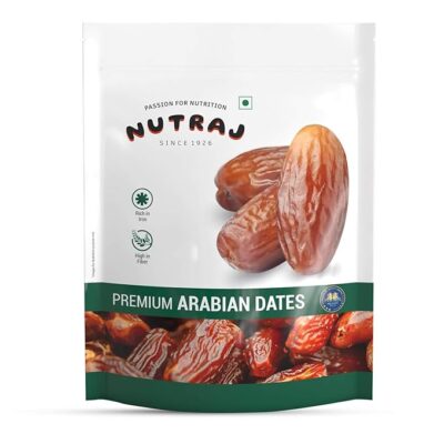 Nutraj UAE Dates 1kg (500g X 2) Pouch | Khajur | Dry Fruits and Nuts | Grocery